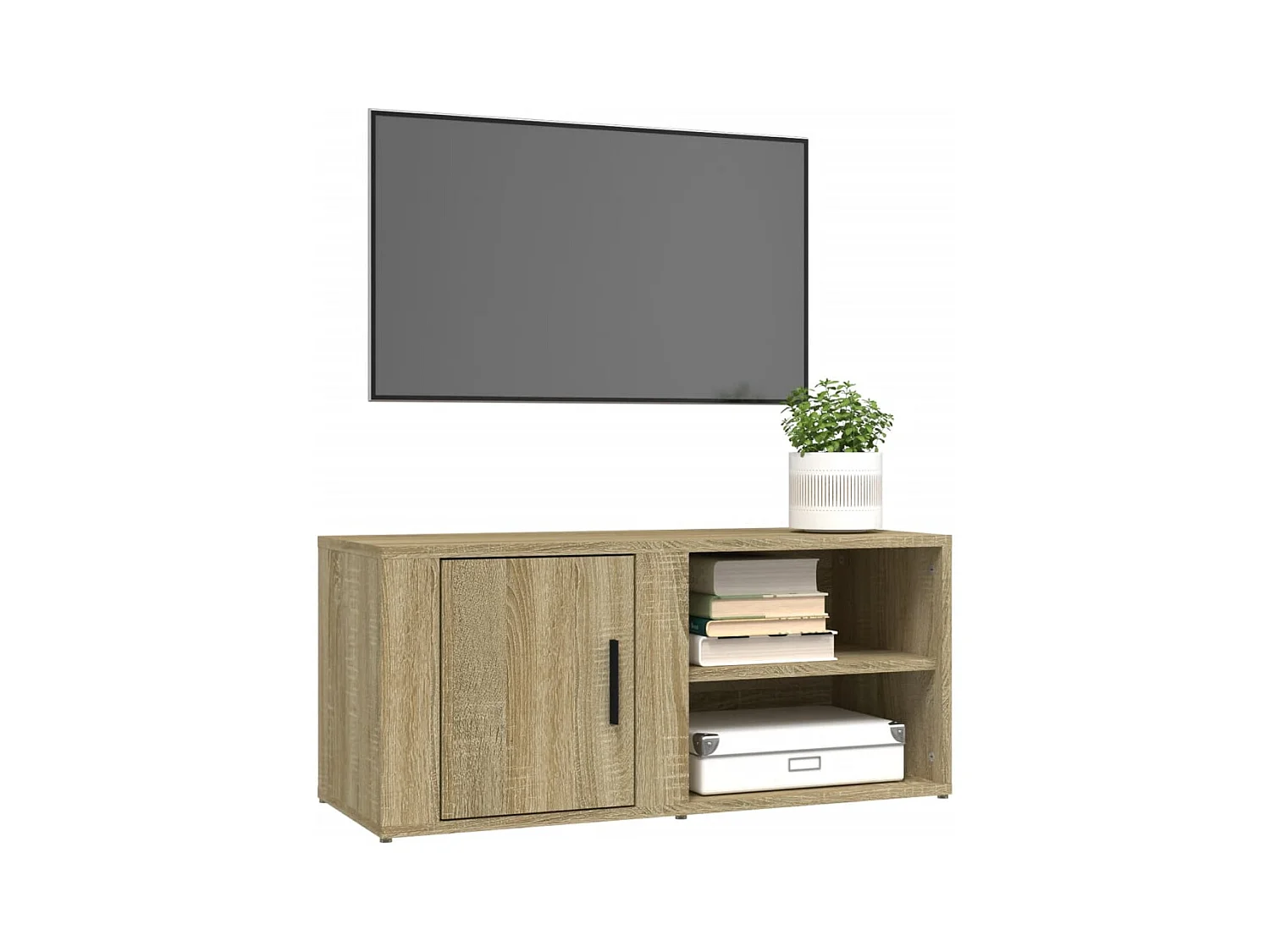 Mueble TV | Gabinete de TV | Mueble de salón 2 uds madera contrachapada roble Sonoma 80x31,5x36 cm