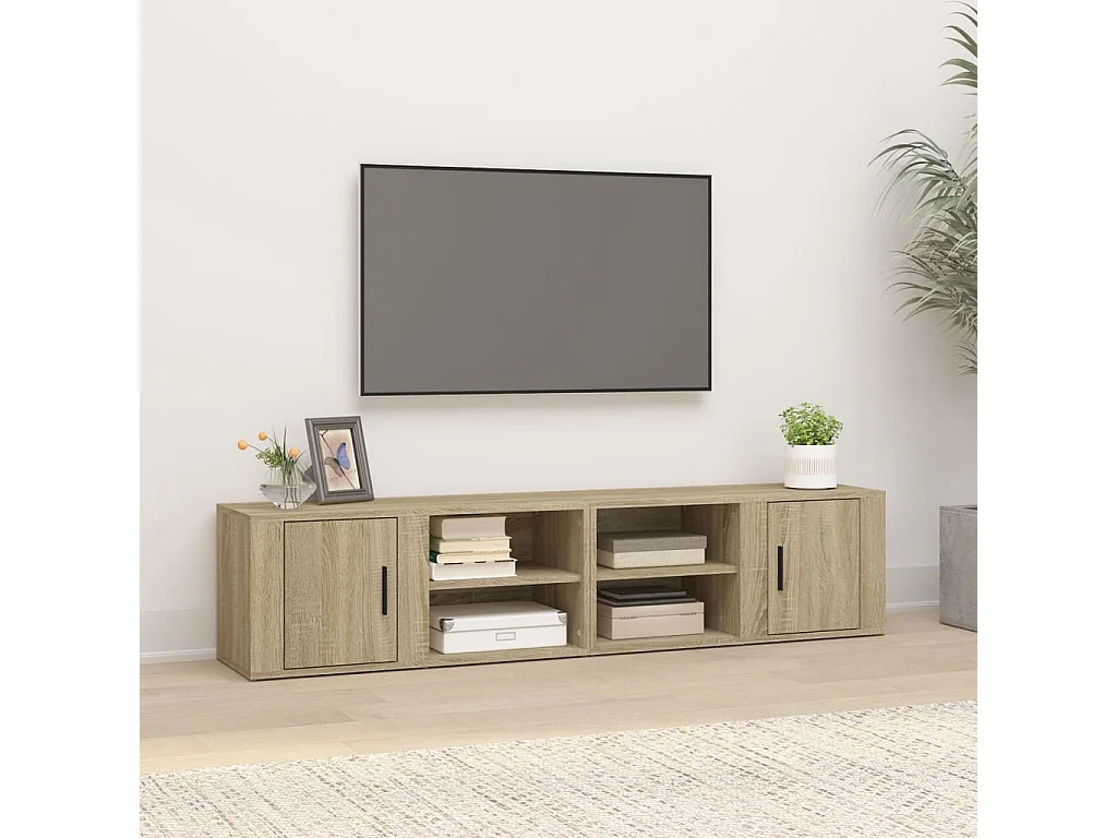 Meubles TV | Bancs TV | Armoires TV 2 pcs Chêne sonoma 80x31,5x36 cm Bois d'ingénierie