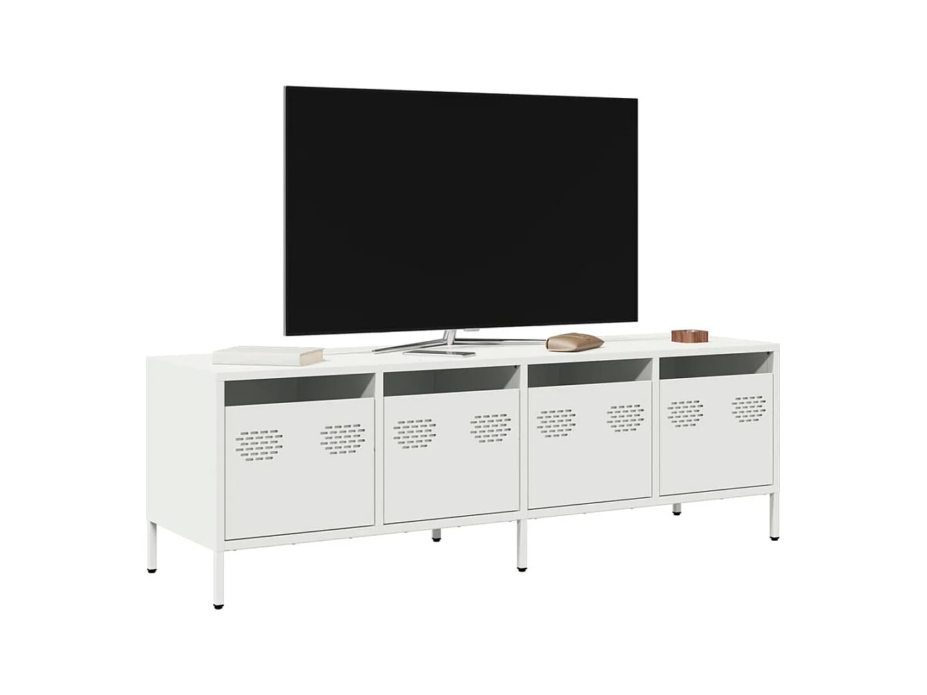 Mueble para TV  | Gabinete de TV |  Mueble de salón acero laminado en frío blanco 135x39x43,5 cm