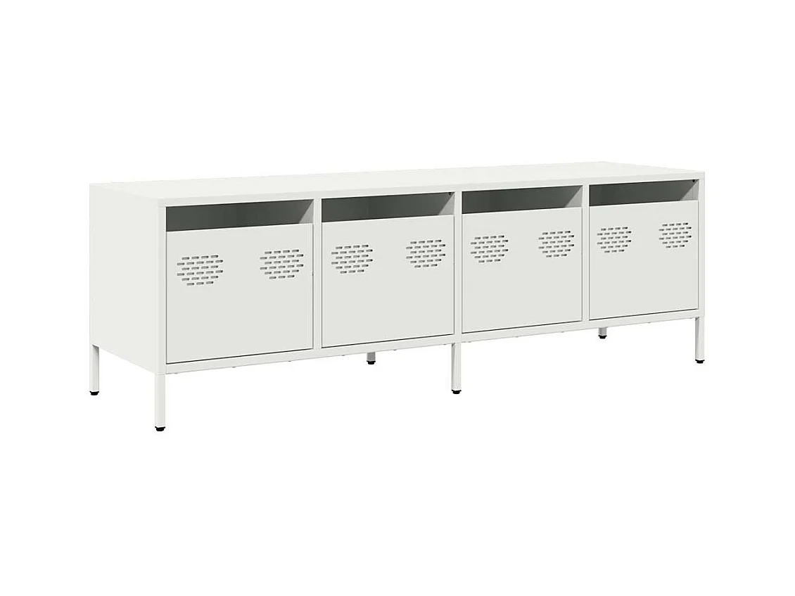 Mueble para TV  | Gabinete de TV |  Mueble de salón acero laminado en frío blanco 135x39x43,5 cm