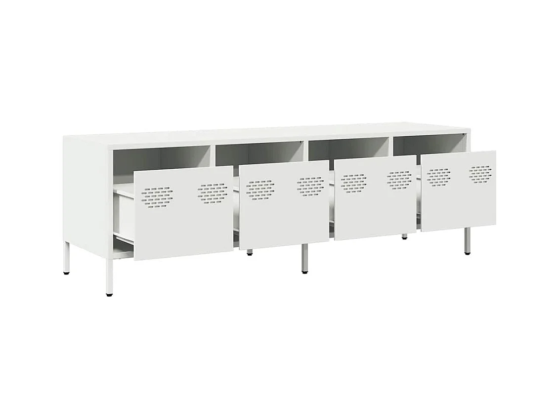 Mueble para TV  | Gabinete de TV |  Mueble de salón acero laminado en frío blanco 135x39x43,5 cm
