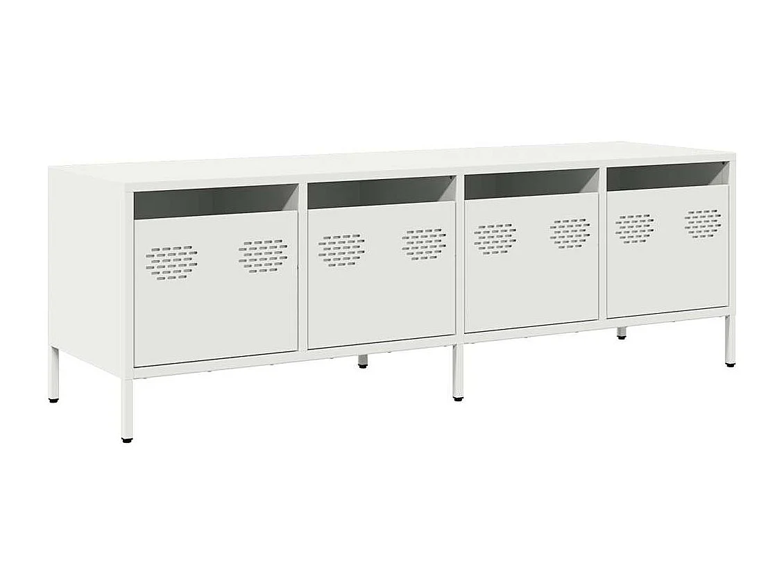 Meuble TV | Banc TV | Armoire TV blanc 135x39x43,5 cm acier laminé à froid