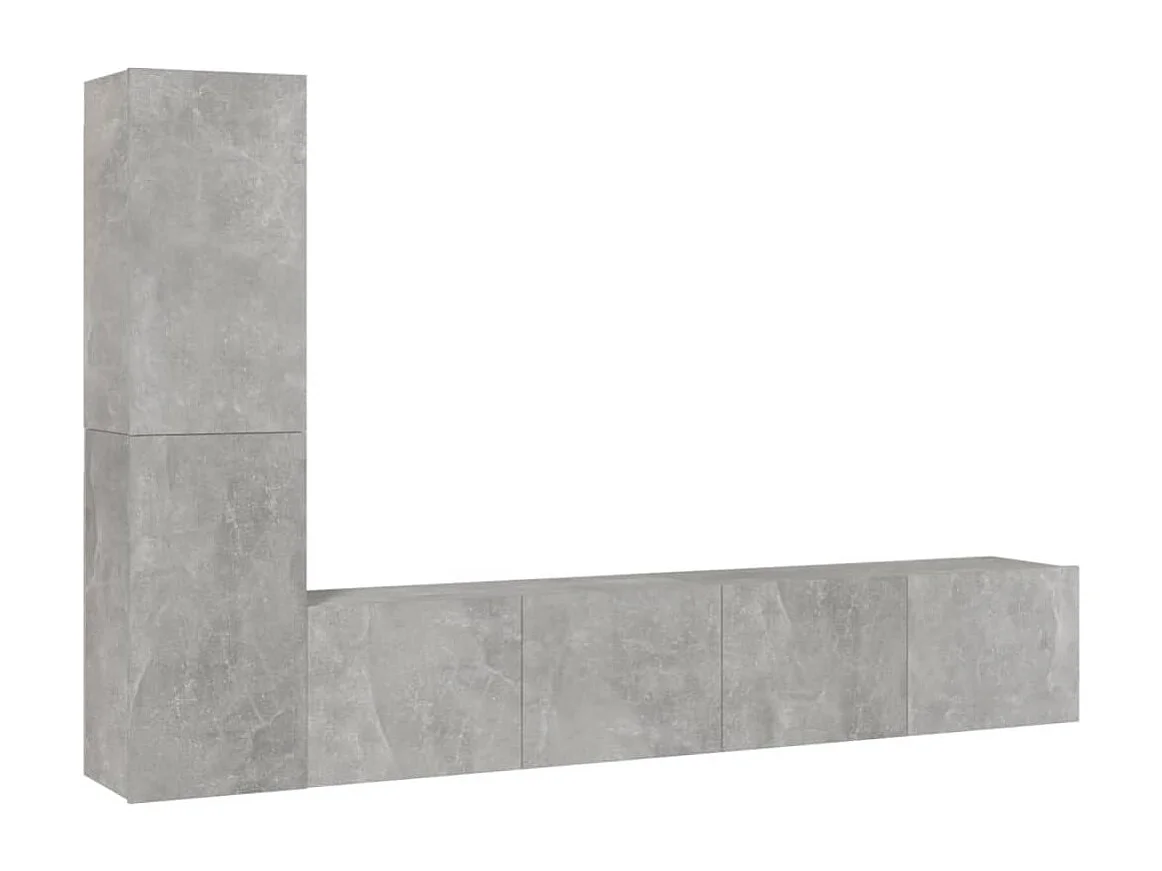 Set de muebles de TV | Gabinetes de TV |  Muebles de salón 4 pzas madera contrachapada gris hormigón