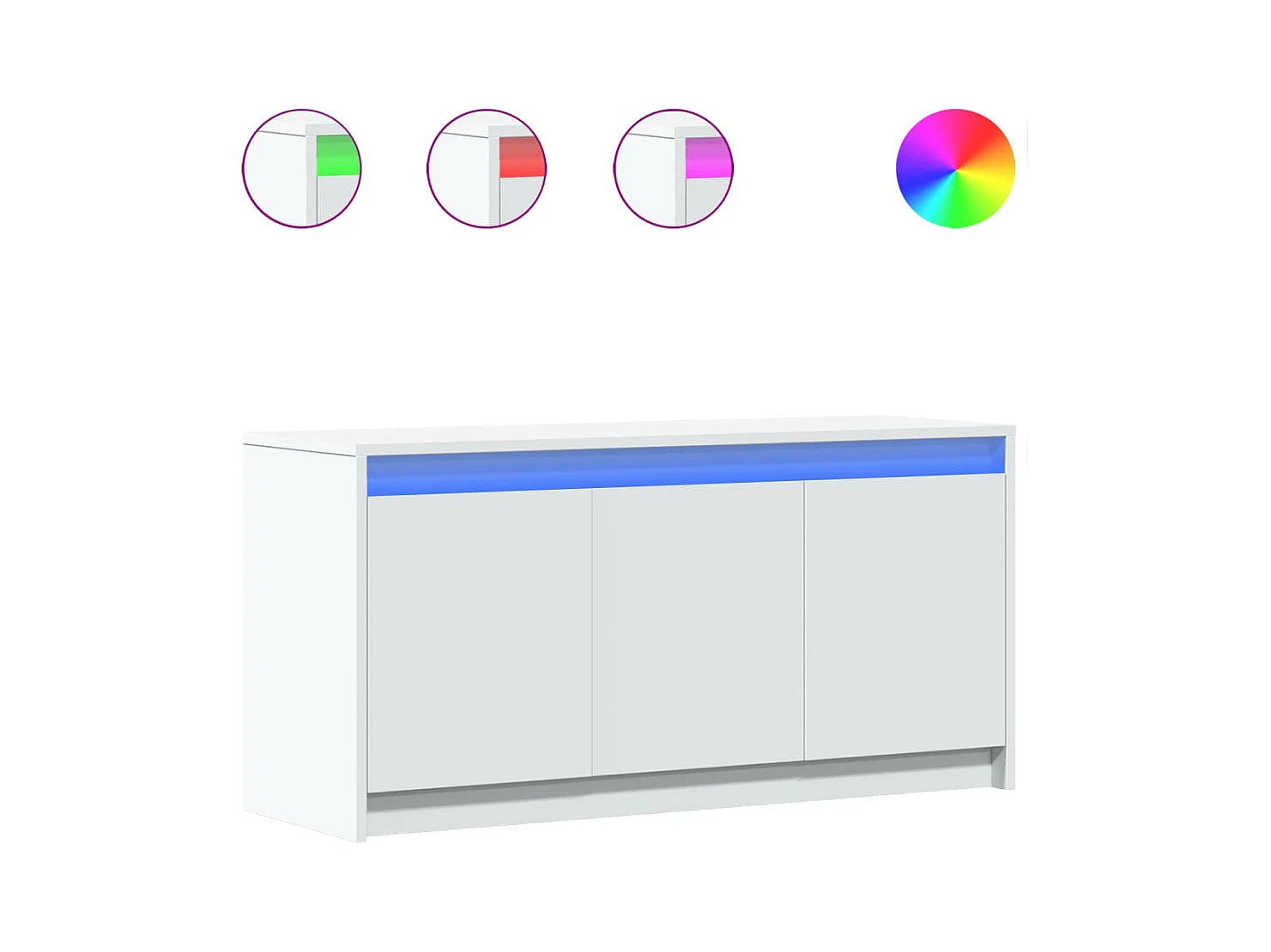 Tv-meubel | Tv-Bank | TV-kastmet LED 100x34x50 cm bewerkt hout wit