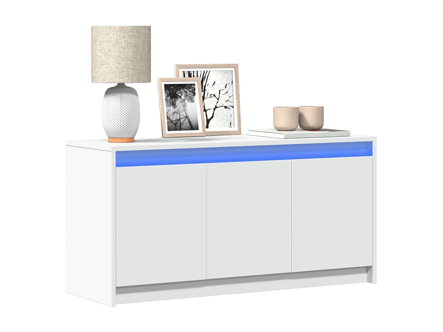 Meuble TV | Banc TV | Armoire TV avec LED blanc 100x34x50 cm bois d'ingénierie