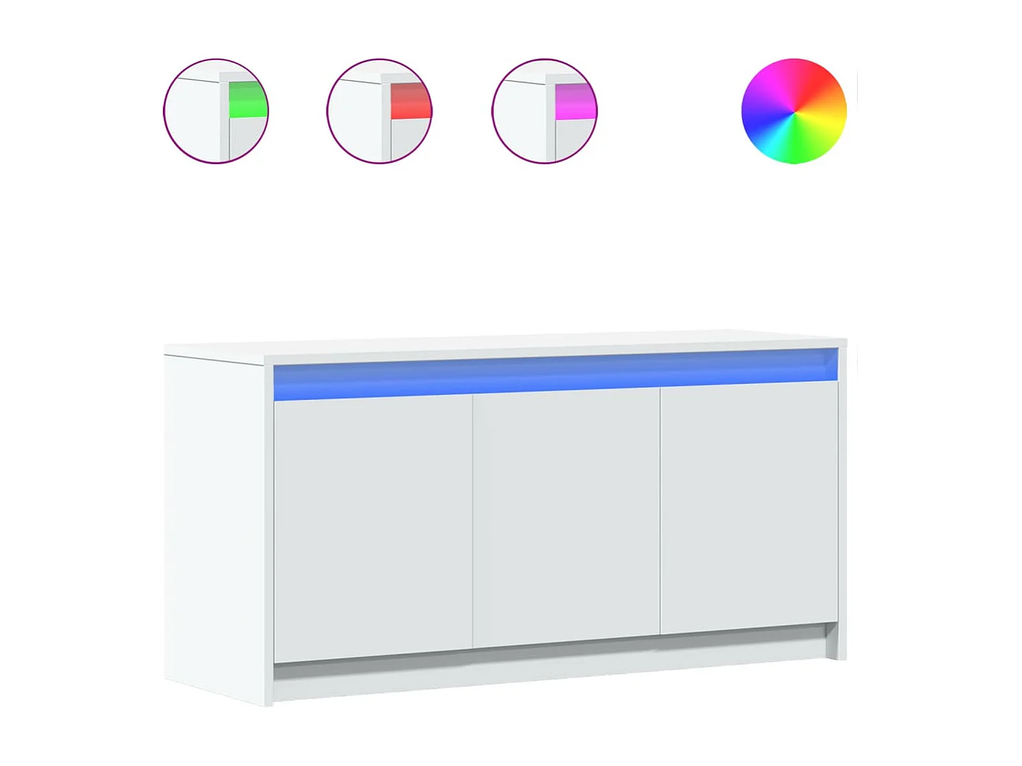 Meuble TV | Banc TV | Armoire TV avec LED blanc 100x34x50 cm bois d'ingénierie