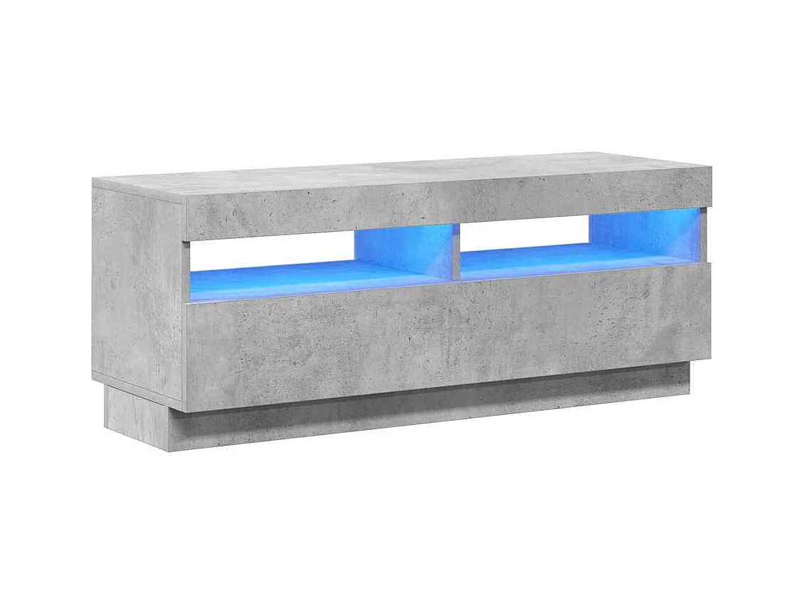 Mueble de TV | Mueble de salón con luces LED gris hormigón 100x35x40 cm