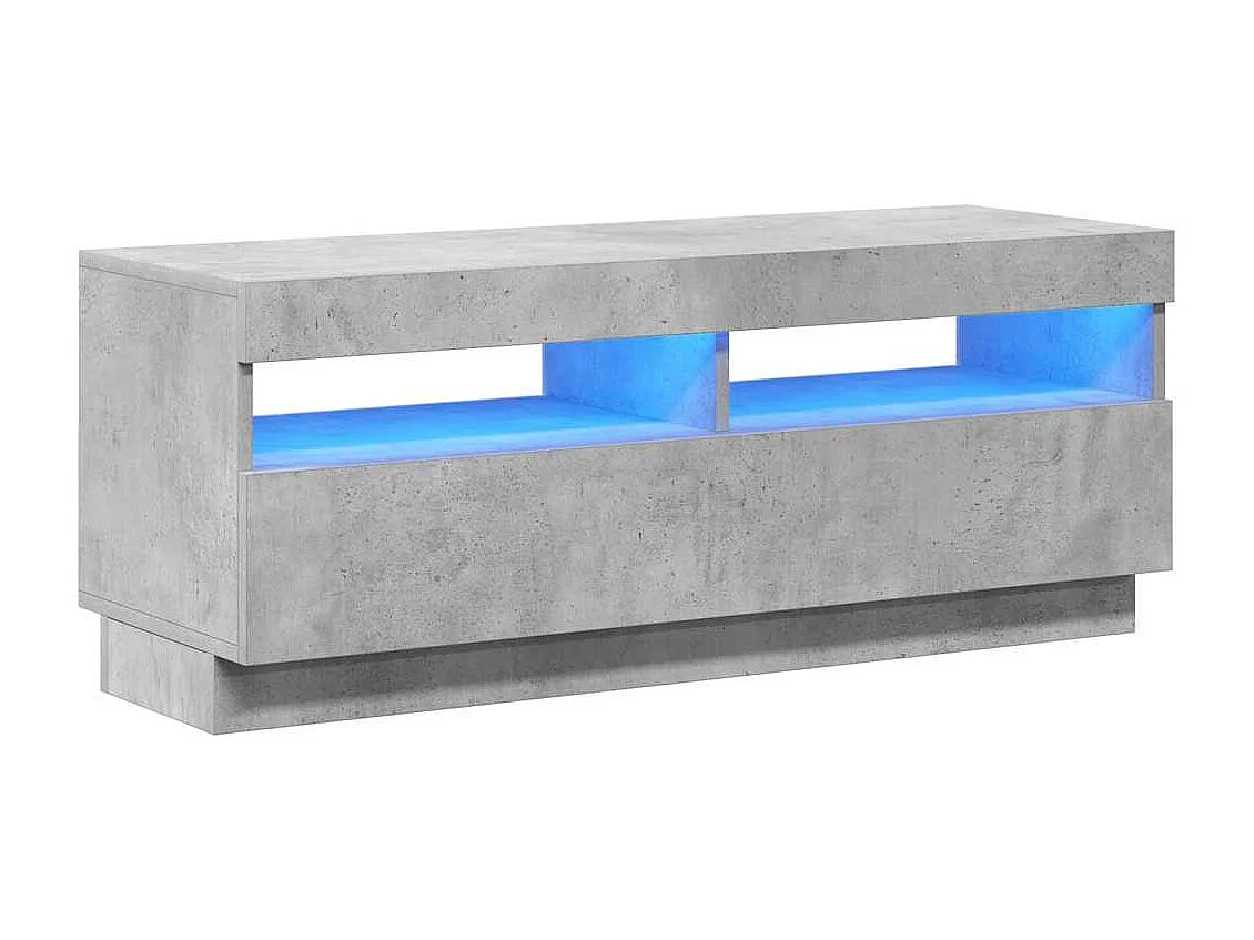 Meuble TV | Banc TV | Armoire TV avec lumières LED gris béton 100x35x40 cm