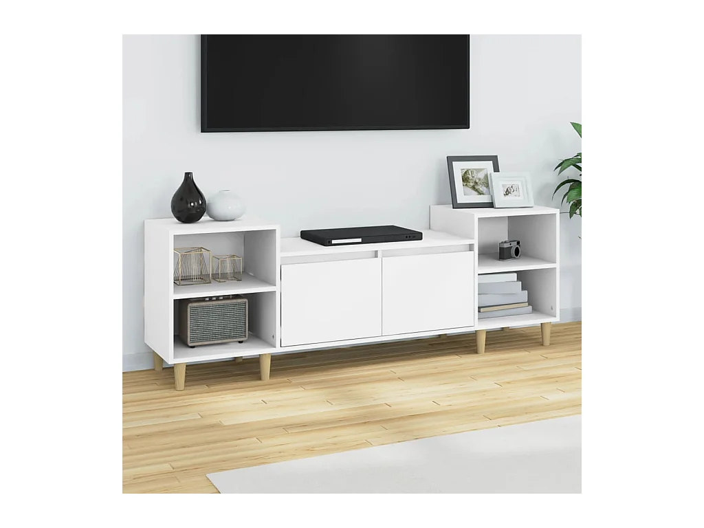Mueble para TV  | Gabinete de TV |  Mueble de salón madera contrachapada blanco 160x35x55 cm