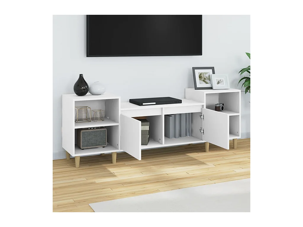 Mueble para TV  | Gabinete de TV |  Mueble de salón madera contrachapada blanco 160x35x55 cm