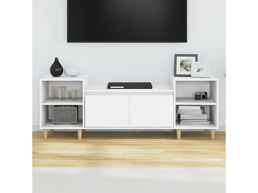 Meuble TV | Banc TV | Armoire TV Blanc 160x35x55 cm Bois d'ingénierie