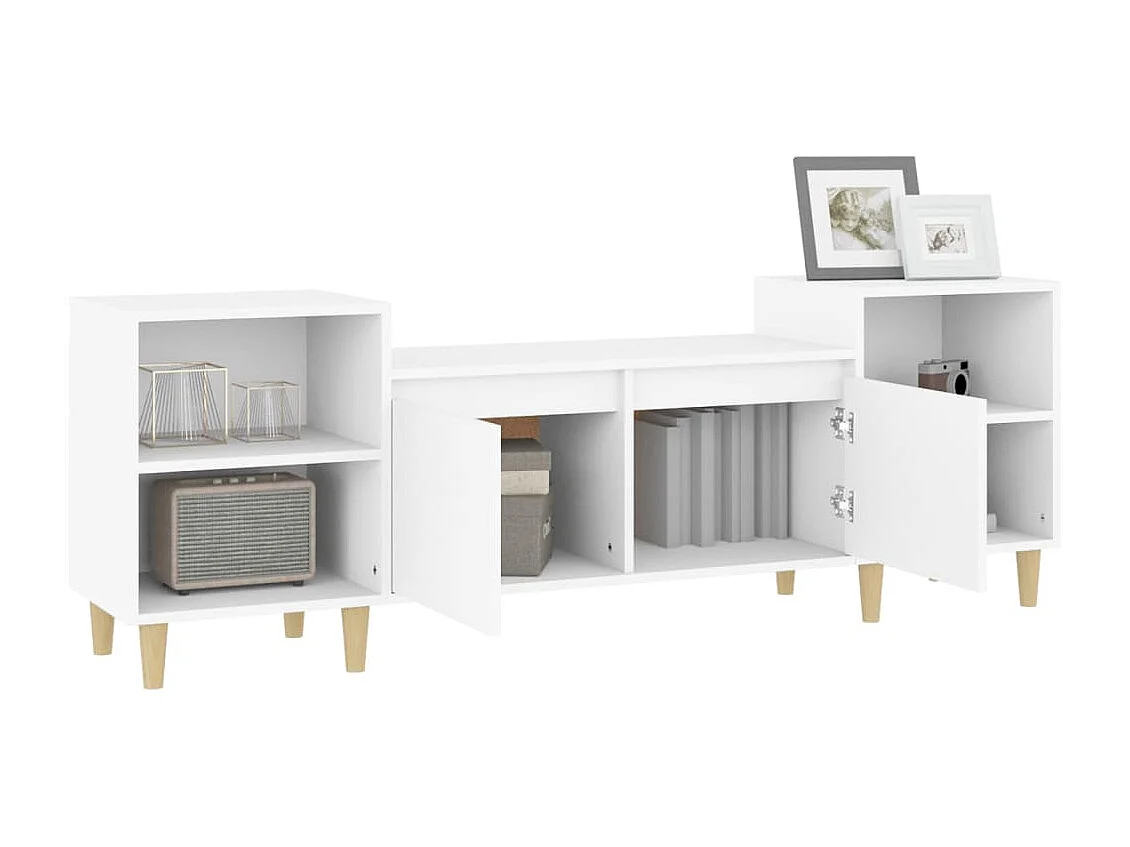 Meuble TV | Banc TV | Armoire TV Blanc 160x35x55 cm Bois d'ingénierie