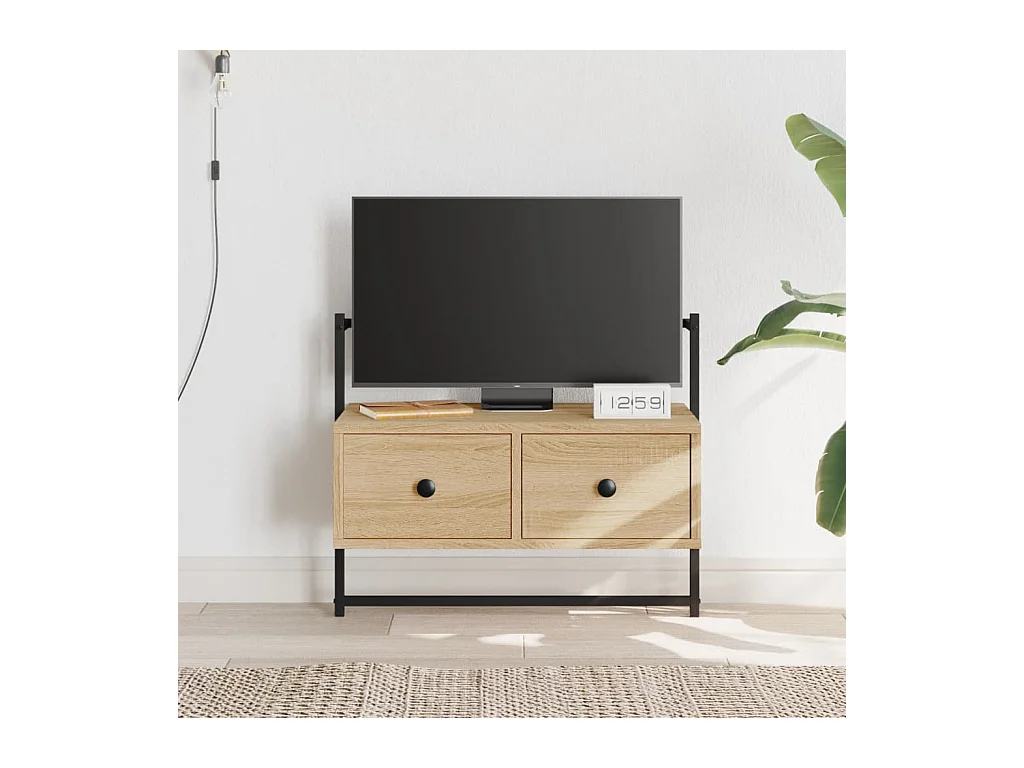 Mueble TV | Gabinete de TV | Mueble de salón de pared madera ingeniería roble Sonoma 60,5x30x51 cm