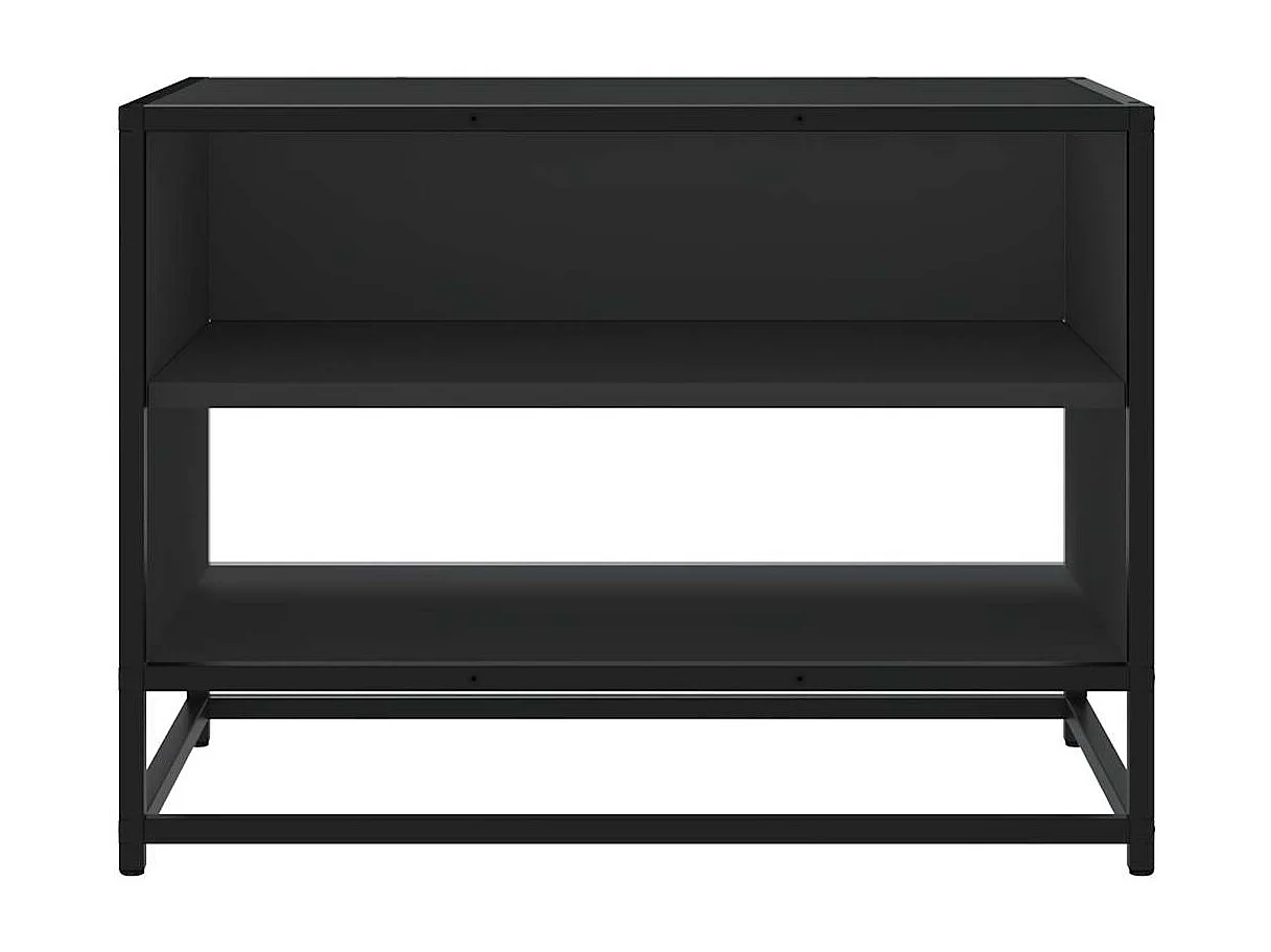 Meuble TV | Banc TV | Armoire TV noir 61x40x46 cm bois d'ingénierie et métal