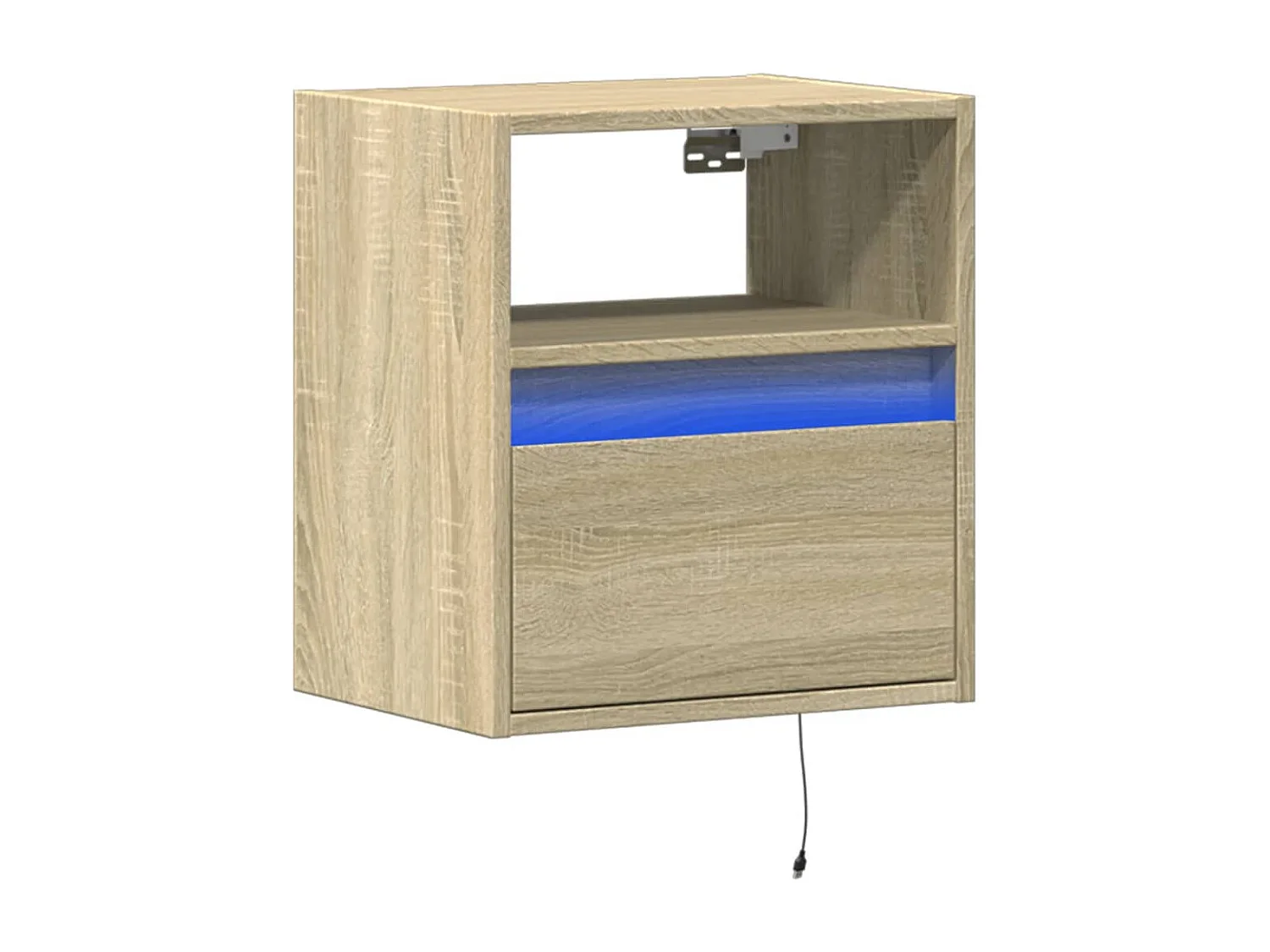 Mueble de TV | Mueble de salón de pared con luces LED roble Sonoma 41x31x45 cm