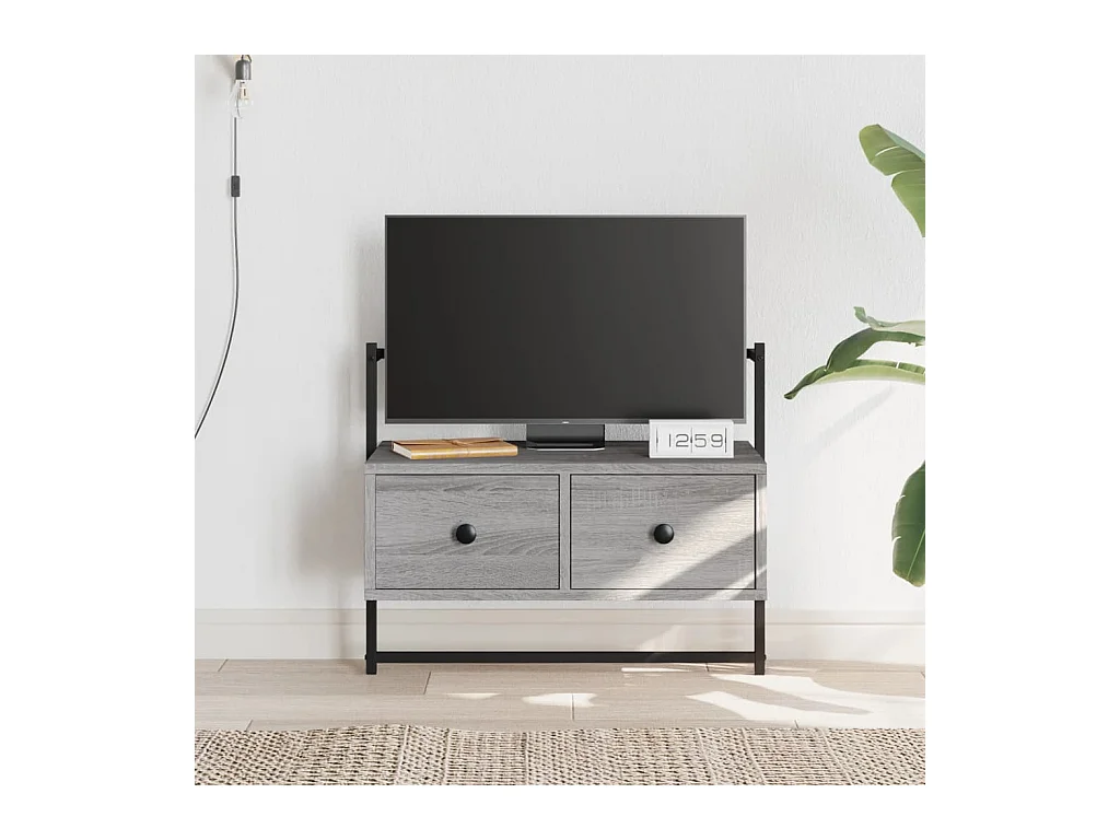 Mueble TV | Gabinete de TV | Mueble de salón de pared madera ingeniería gris Sonoma 60,5x30x51 cm