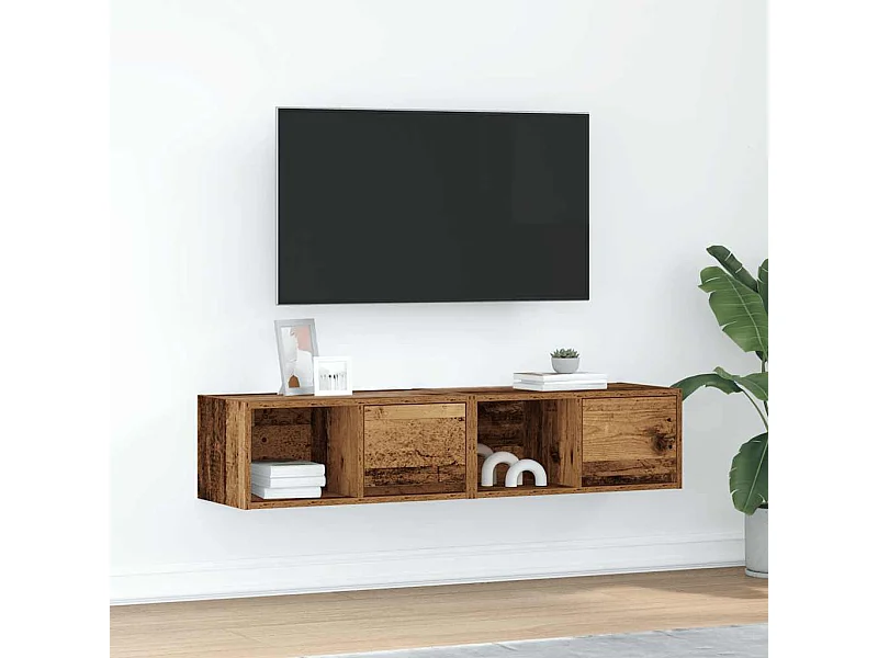 Meubles TV | Bancs TV | Armoires TV 2 pcs vieux bois 60x31x25,5 cm bois d'ingénierie