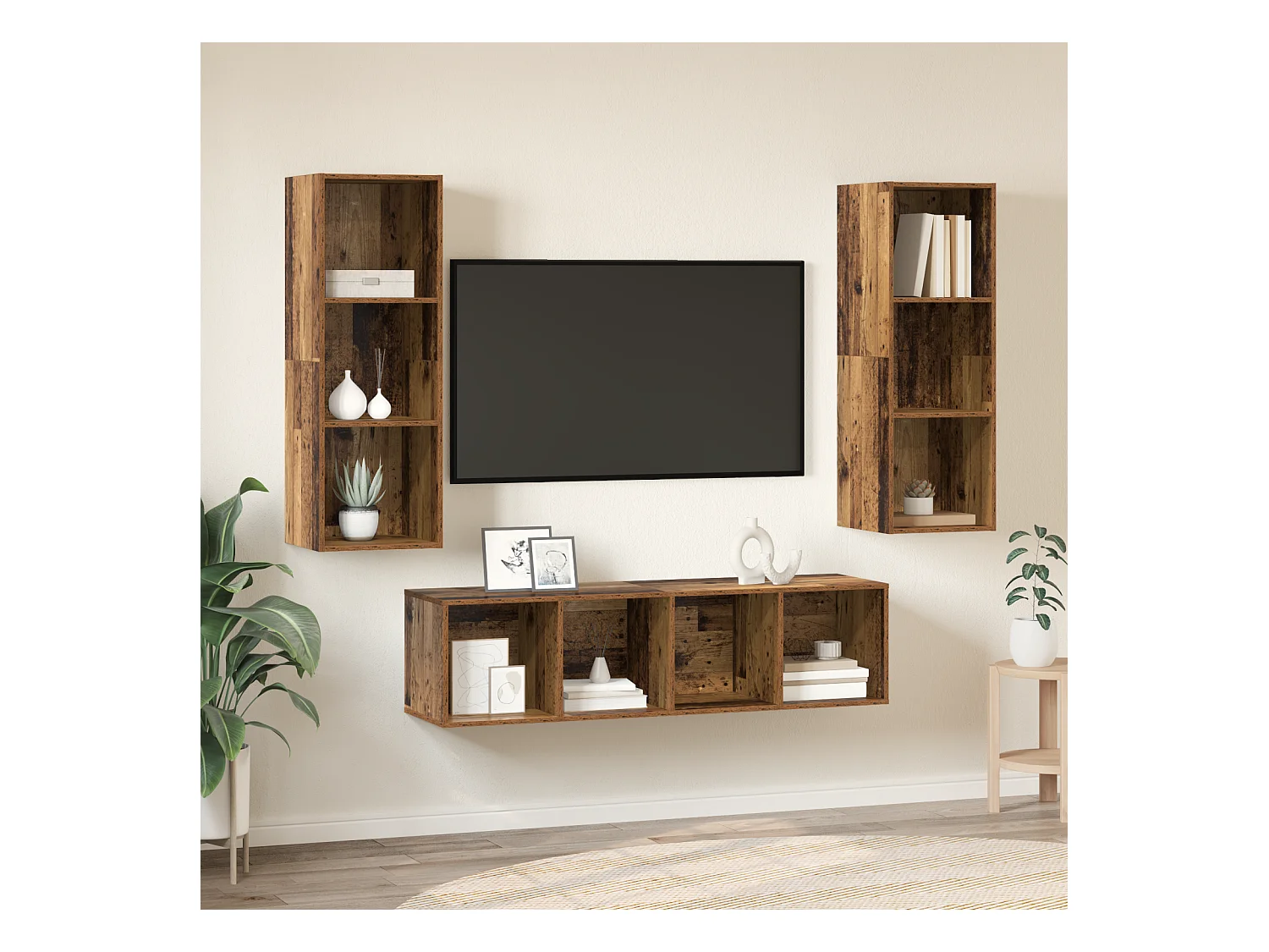 Ensemble de meubles TV | Bancs TV | Armoires TV 3 pcs Bois ancien 37 x 37 x 142.5 cm