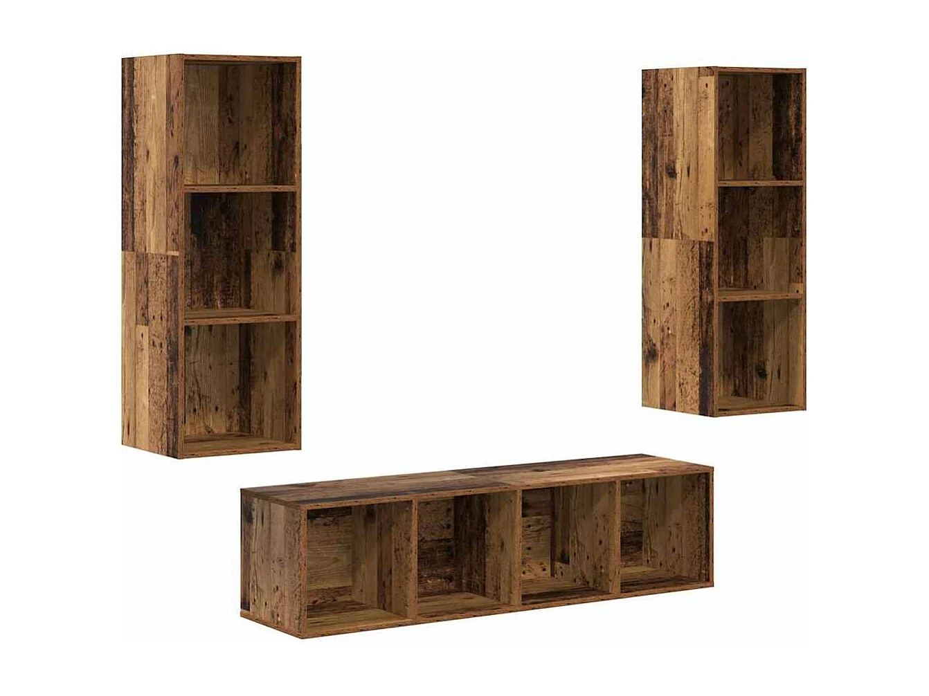 Ensemble de meubles TV | Bancs TV | Armoires TV 3 pcs Bois ancien 37 x 37 x 142.5 cm