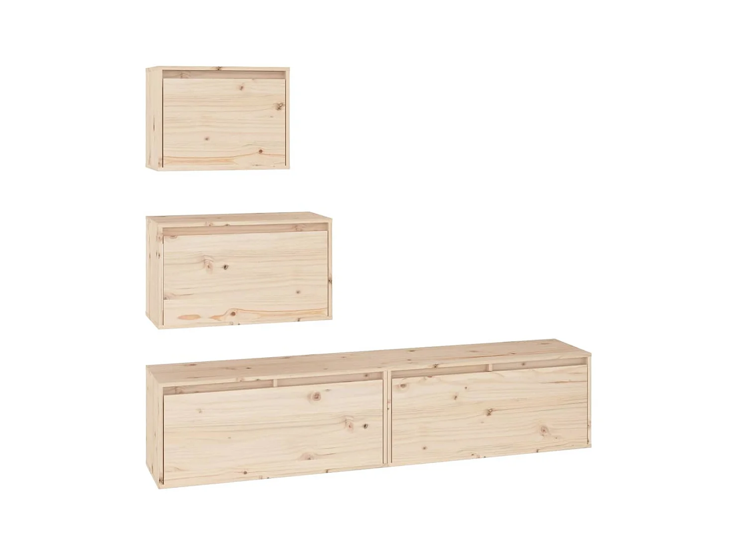 muebles para TV  | Gabinetes de TV |  Muebles de salón 4 piezas madera maciza de pino