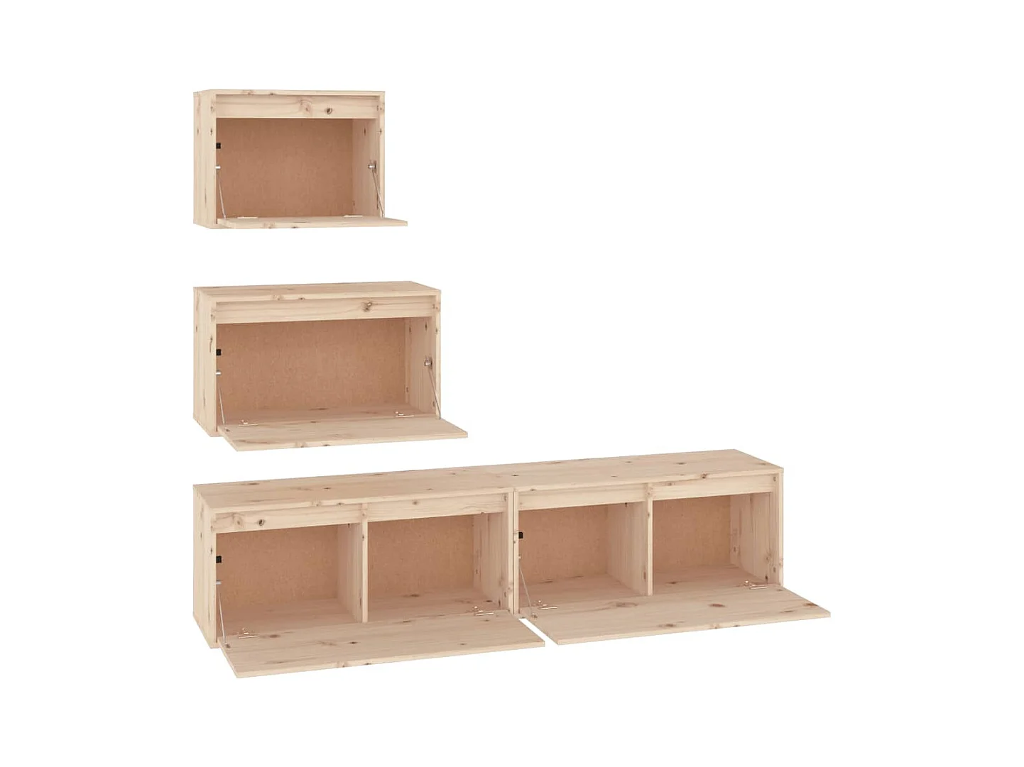 muebles para TV  | Gabinetes de TV |  Muebles de salón 4 piezas madera maciza de pino