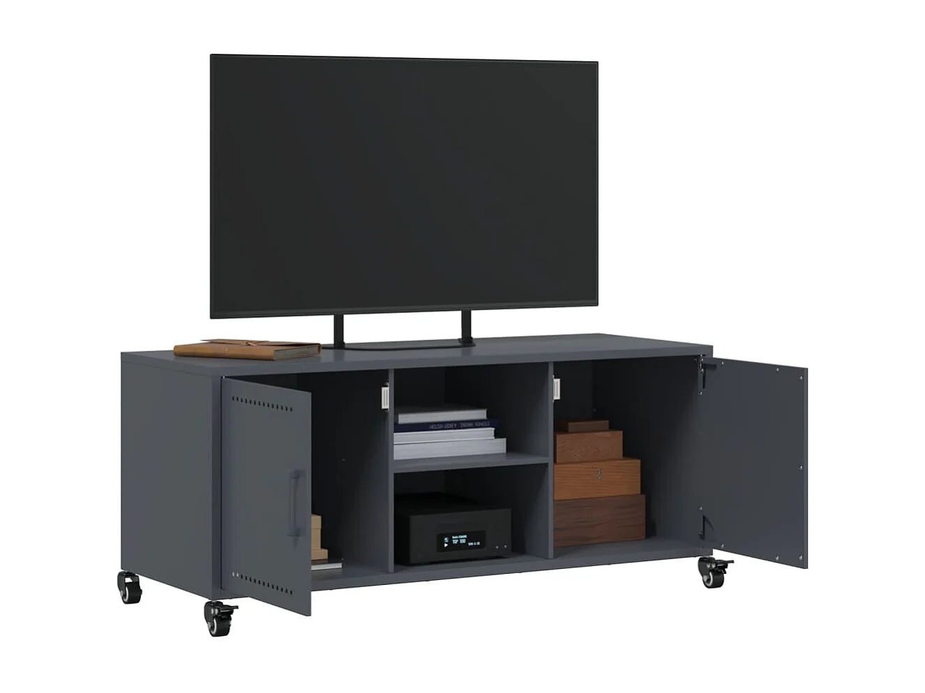 Tv-meubel | Tv-Bank | TV-kast100,5x39x43,5 cm staal antracietkleurig