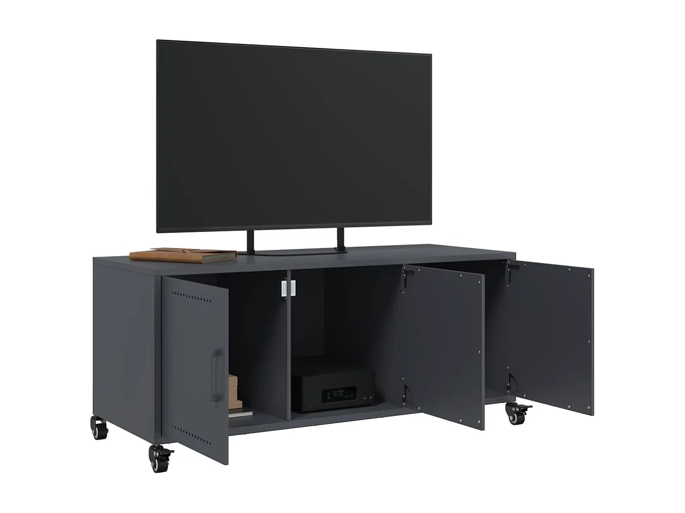 Meuble TV | Banc TV | Armoire TV anthracite 100,5x39x43,5 cm acier