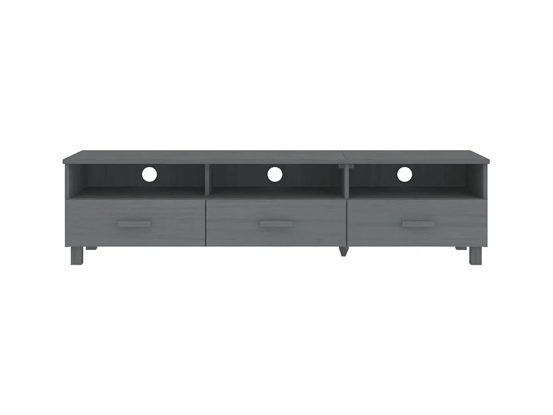 Mueble de TV | Mueble de salón HAMAR madera maciza pino gris oscuro 158x40x40 cm