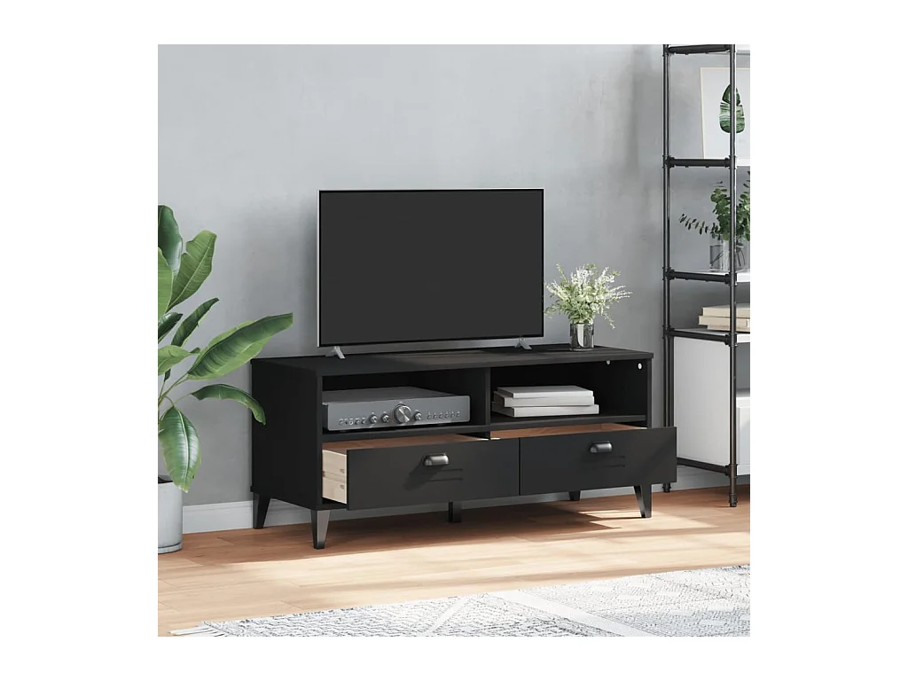 Mueble para TV  | Gabinete de TV |  Mueble de salón VIKEN madera de ingeniería negro