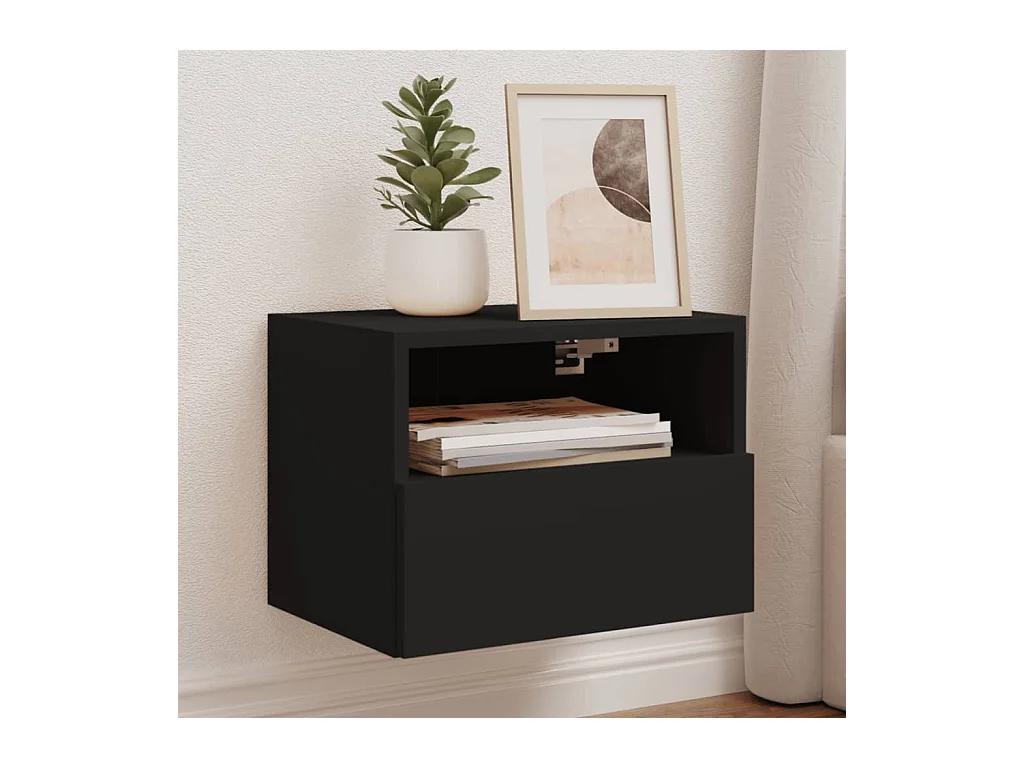 Mueble de pared para TV | Gabinete de TV | Mueble de salón madera de ingeniería negro 40x30x30 cm