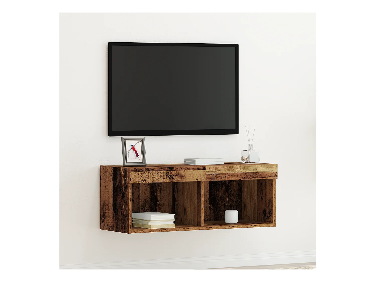 Gabinete de TV | Mueble de TV | Mueble de salón Montaje en la pared Madera vieja 80 x 30 x 30 cm