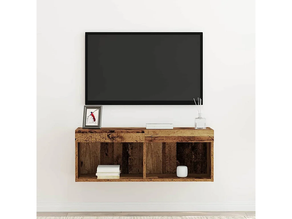 Gabinete de TV | Mueble de TV | Mueble de salón Montaje en la pared Madera vieja 80 x 30 x 30 cm