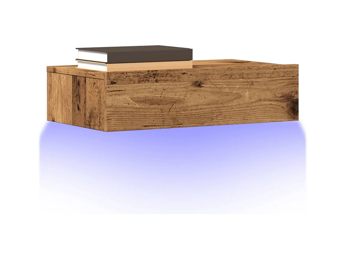 Mueble de TV | Mueble de salón con luces LED envejecida 60x35x15,5 cm