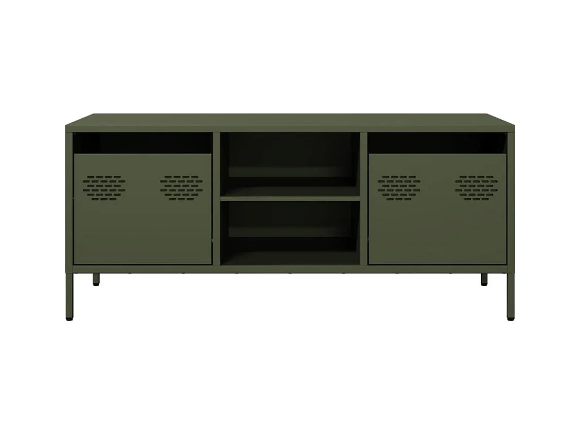Tv-meubel | Tv-Bank | TV-kast101,5x39x43,5 cm koudgewalst staal olijfgroen