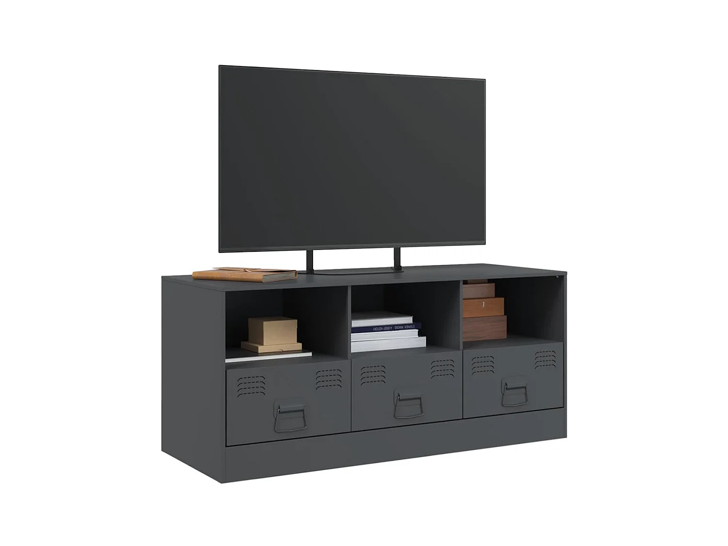 Mueble para TV  | Gabinete de TV |  Mueble de salón de acero gris antracita 99x39x44 cm