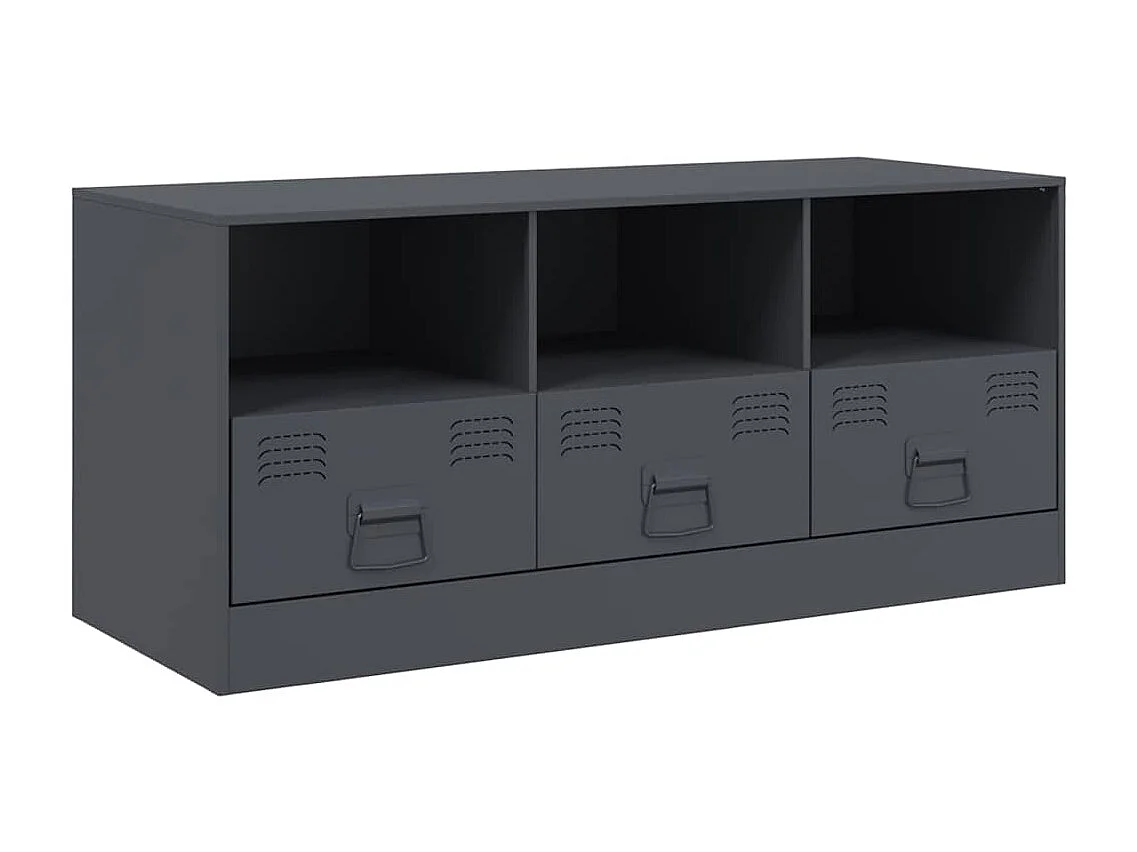 Meuble TV | Banc TV | Armoire TV anthracite 99x39x44 cm acier
