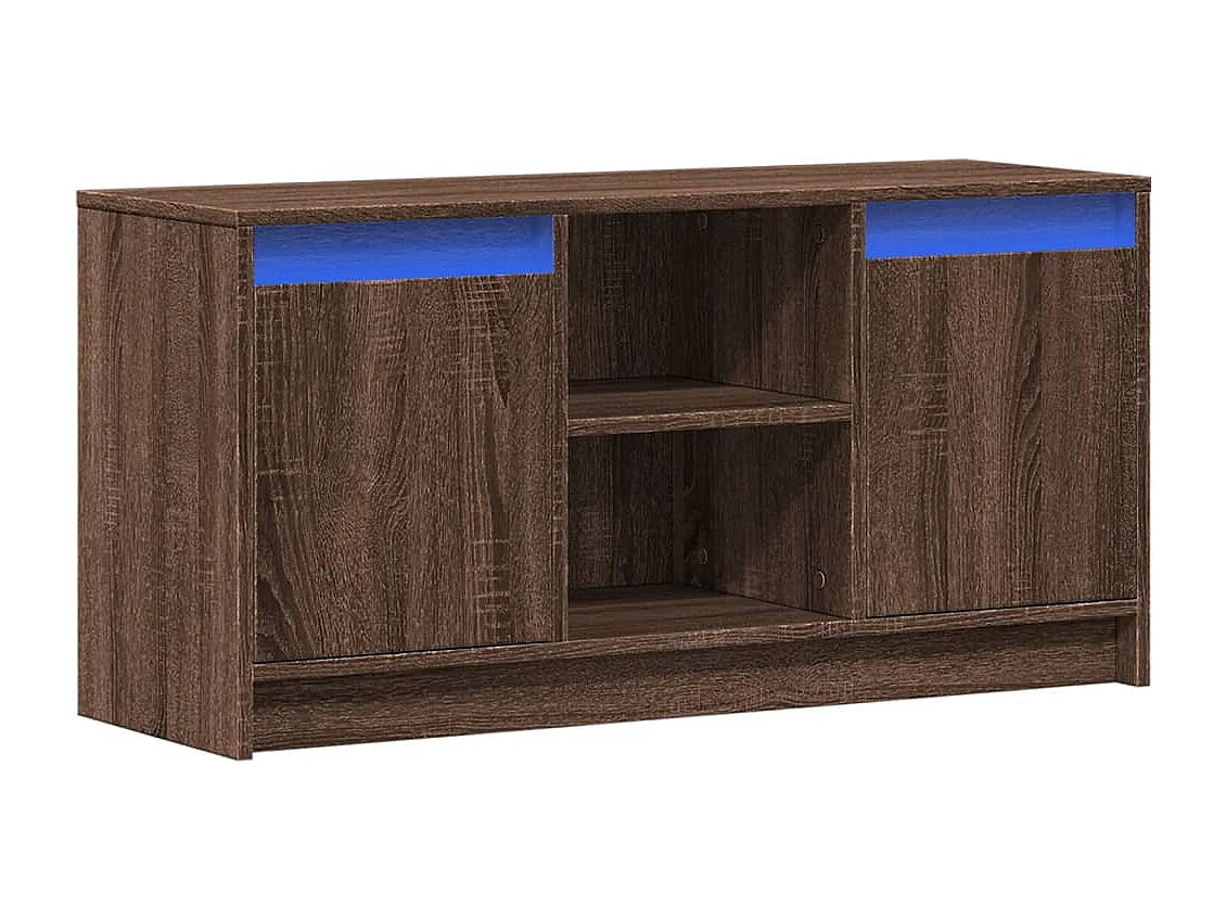 Mueble de TV | Mueble de salón LED madera ingeniería marrón roble 100x34x50 cm