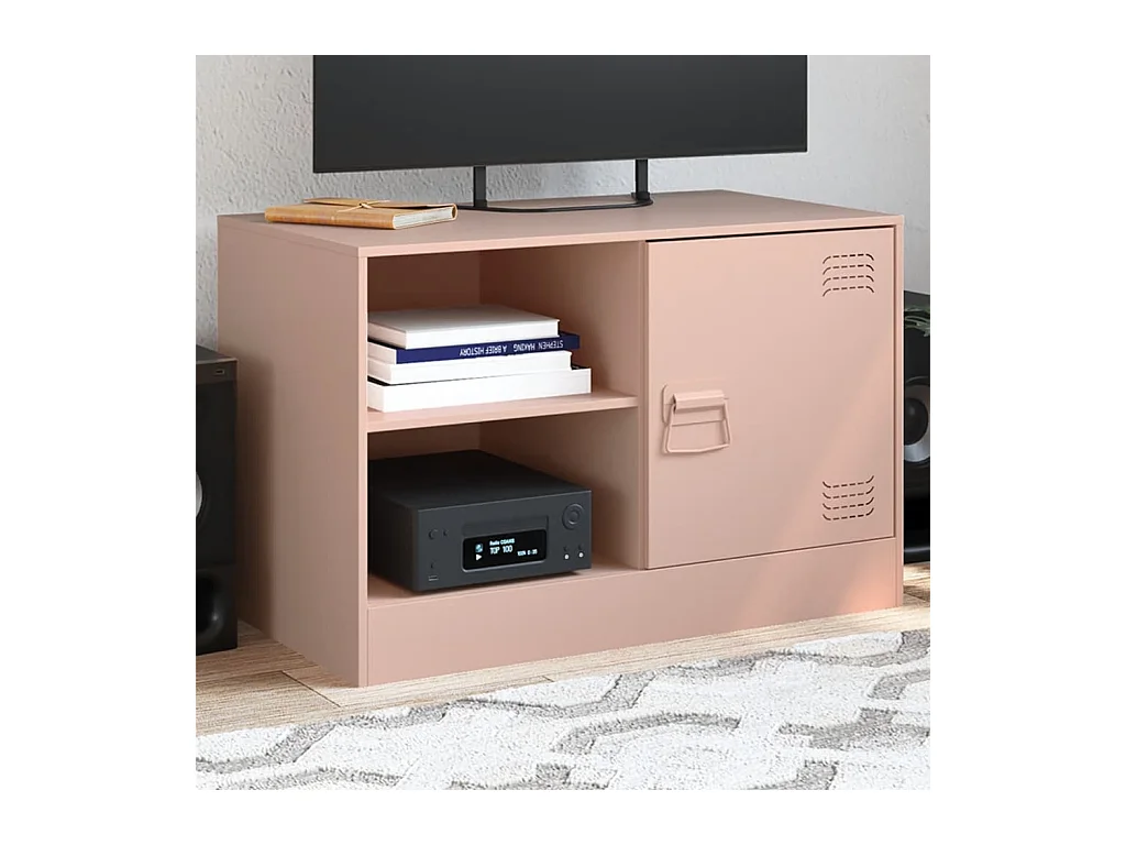Mueble para TV  | Gabinete de TV |  Mueble de salón de acero rosa 67x39x44 cm