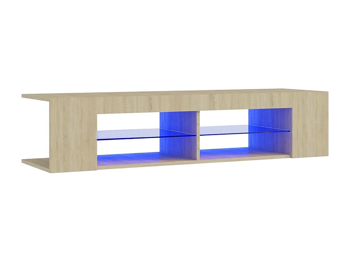 Meuble TV | Banc TV | Armoire TV avec lumières LED chêne sonoma 135x39x30 cm