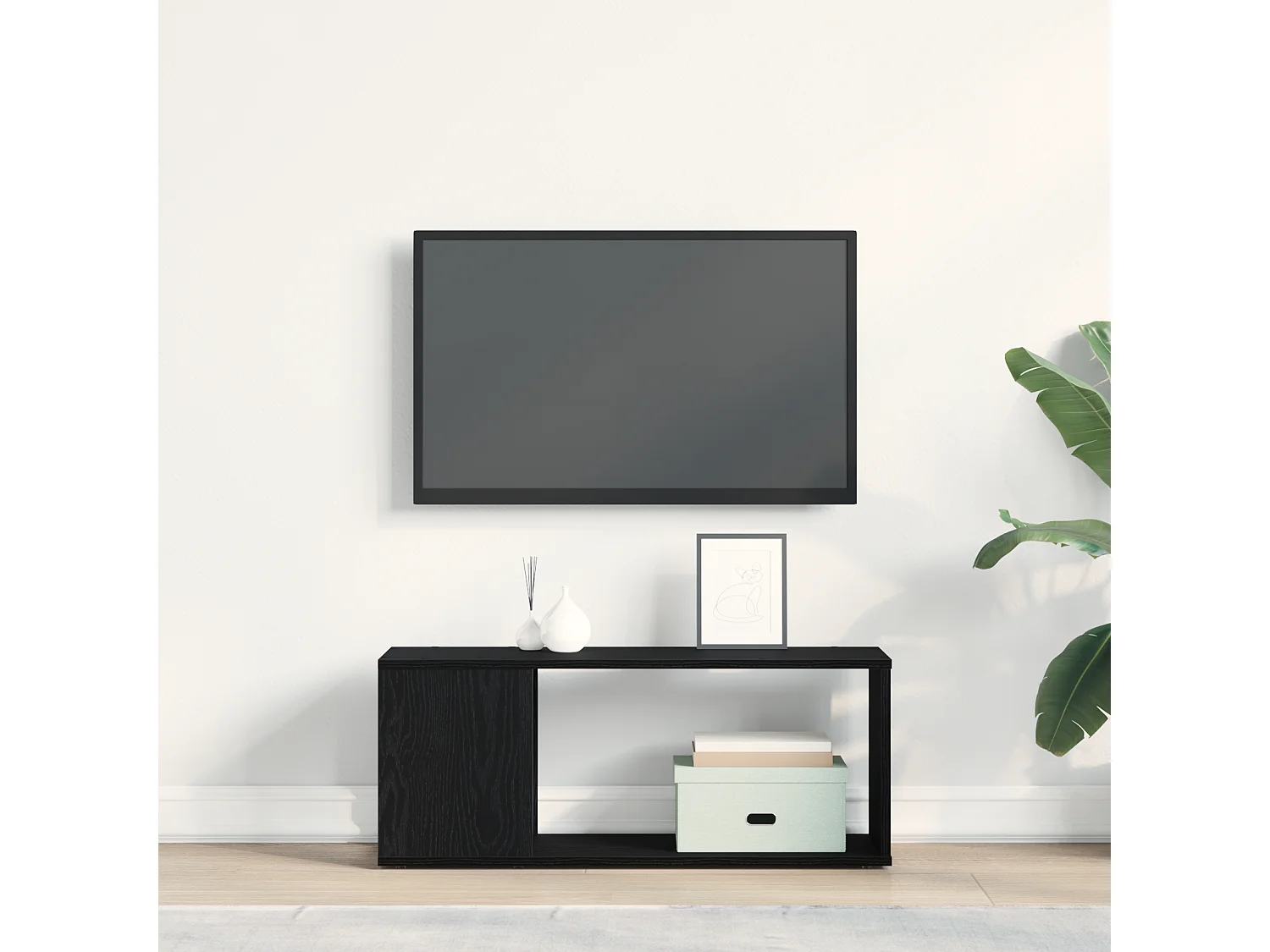 Tv-meubel | Tv-Bank | TV-kastWit 80x24x32 cm Gelaagd Hout