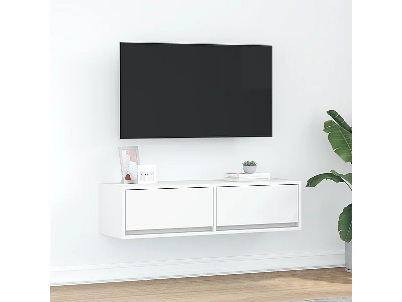 Tv-meubel | Tv-Bank | TV-kast100x31x25,5 cm bewerkt hout wit