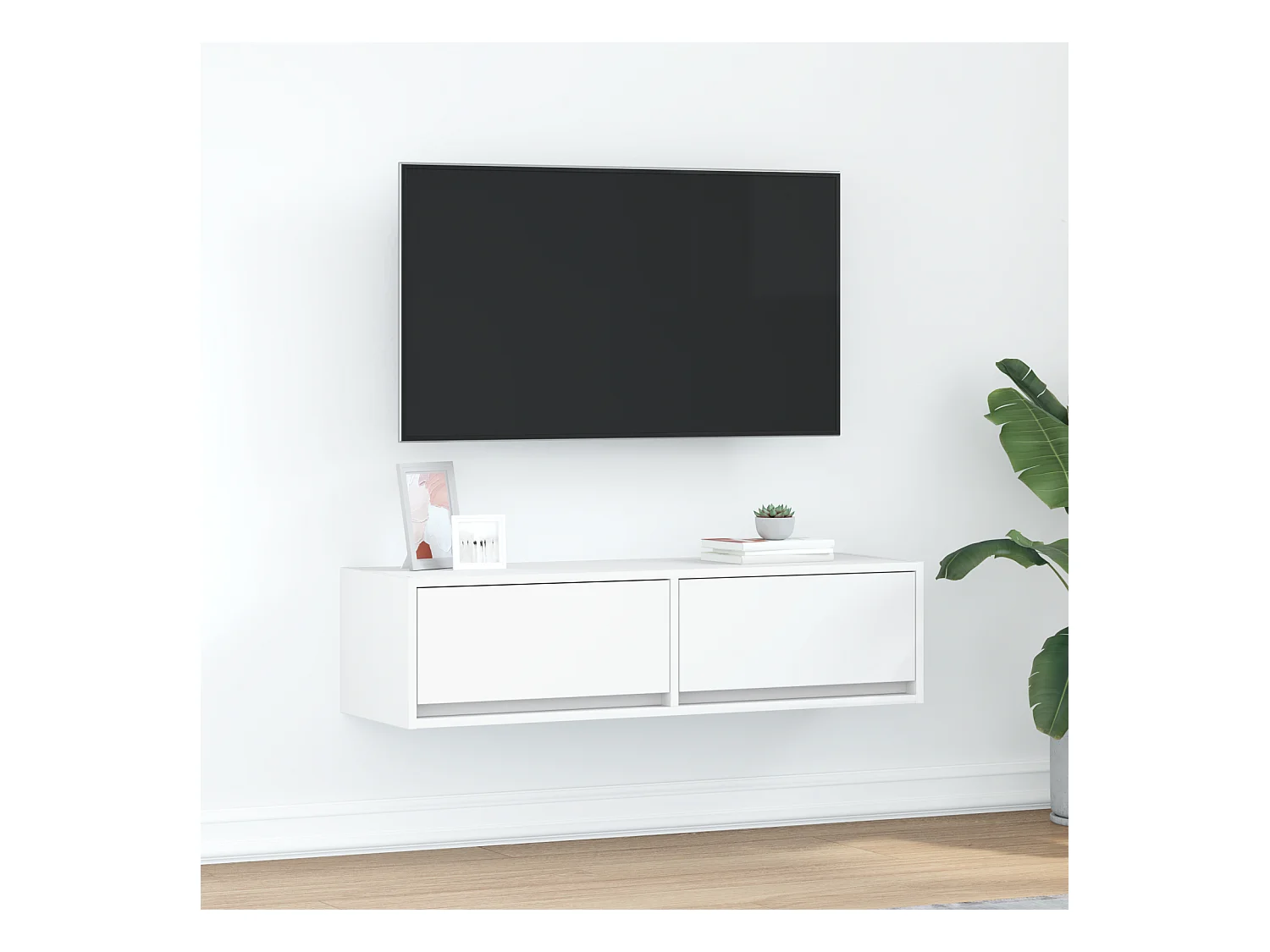 Meuble TV | Banc TV | Armoire TV Blanc 100x31x25,5 cm en Bois d'ingénierie