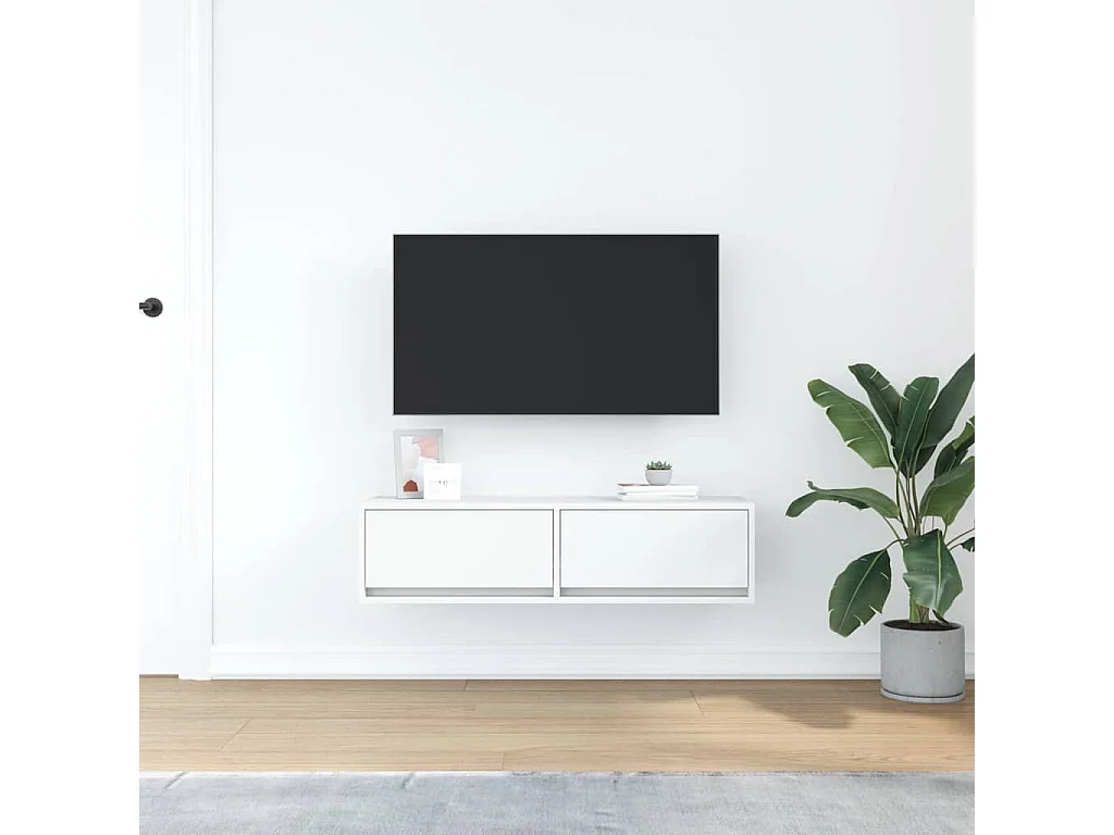 Tv-meubel | Tv-Bank | TV-kast100x31x25,5 cm bewerkt hout wit