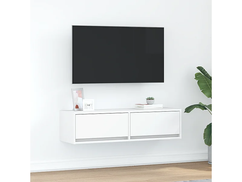Tv-meubel | Tv-Bank | TV-kast100x31x25,5 cm bewerkt hout wit