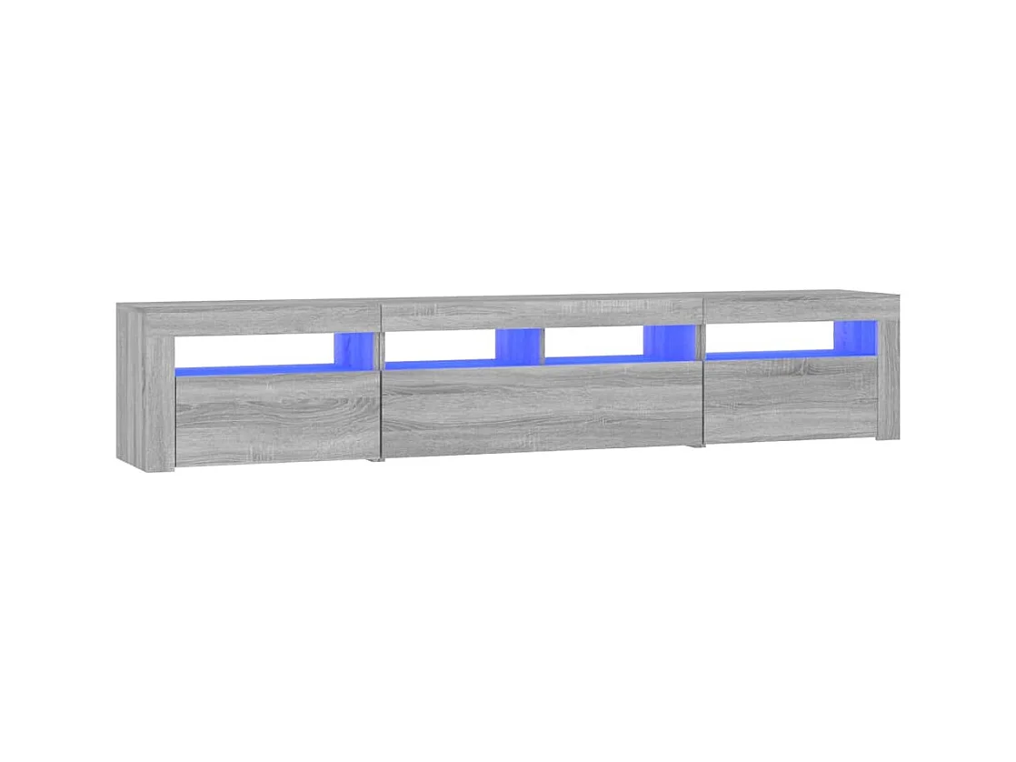 Mueble de TV | Mueble de salón con luces LED gris Sonoma 210x35x40 cm