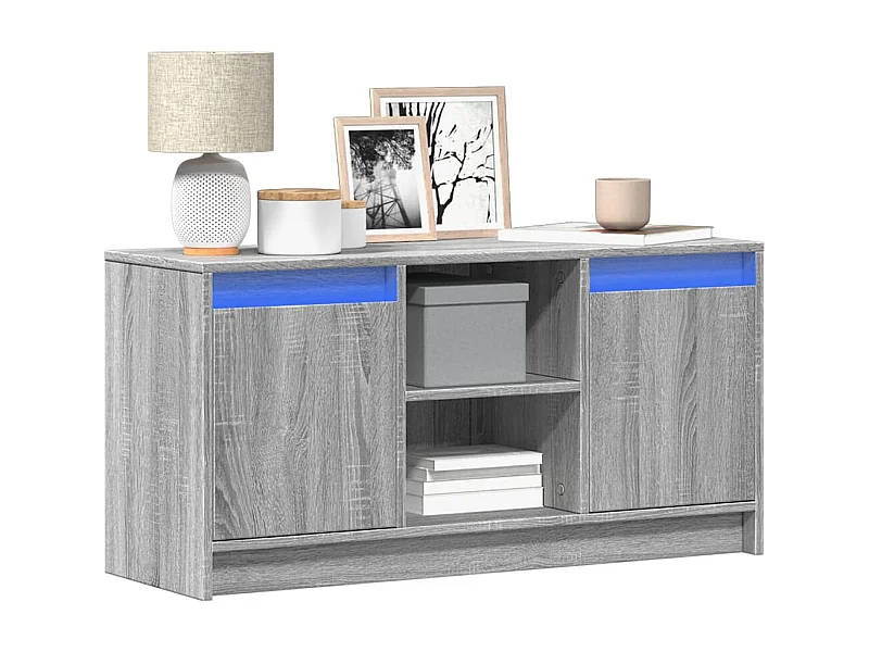 Meuble TV | Banc TV | Armoire TV avec LED sonoma gris 100x34x50 cm bois d'ingénierie