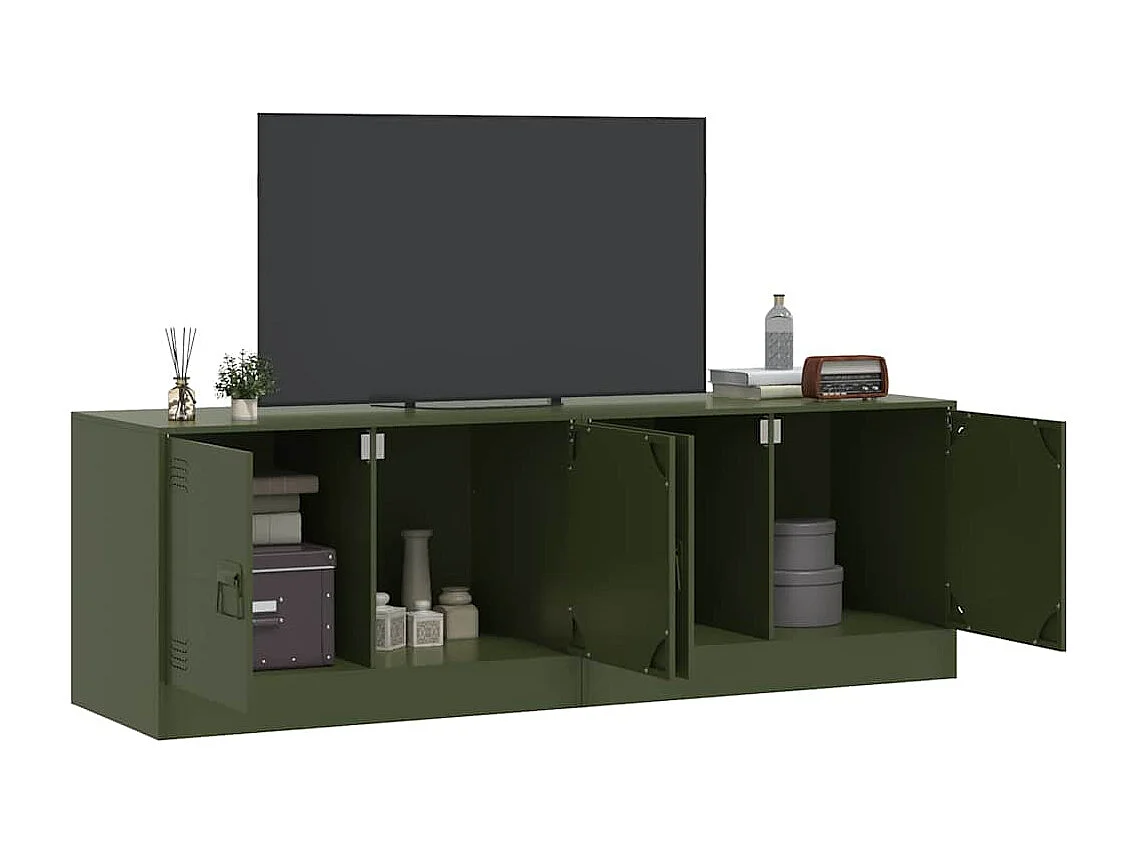 muebles para TV  | Gabinetes de TV |  Muebles de salón 2 unidades acero verde oliva 67x39x44 cm