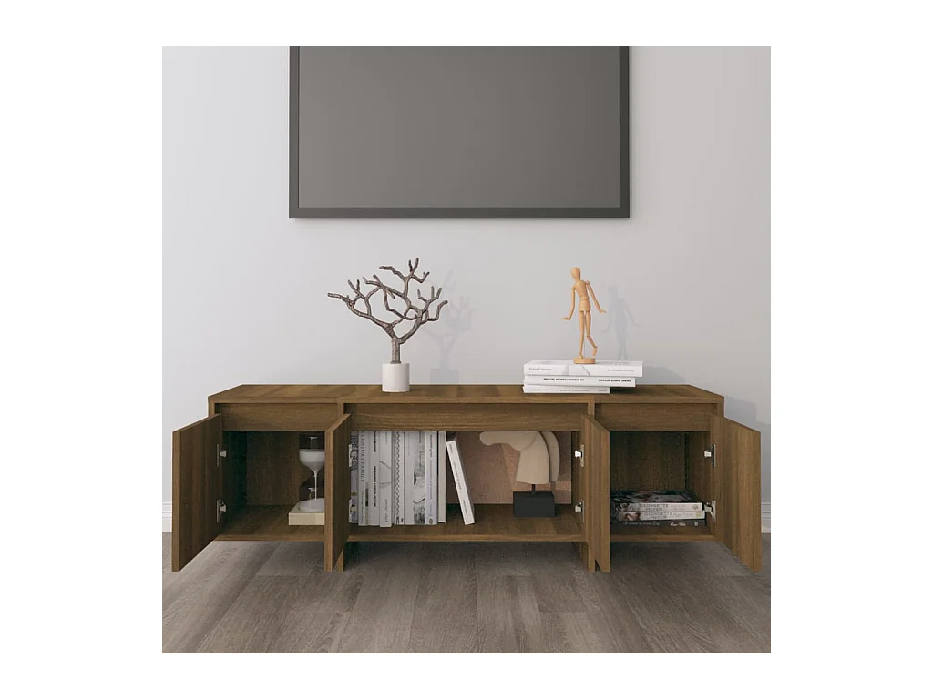 Mueble para TV  | Gabinete de TV |  Mueble de salón madera contrachapada marrón roble 120x30x40,5 cm