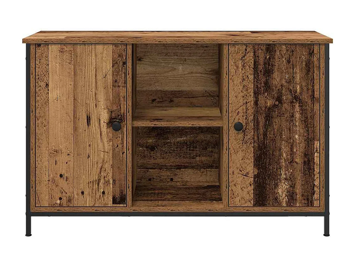 Meuble TV | Banc TV | Armoire TV Artisan Chêne 101x35x65 cm en Bois d'Ingénierie et Acier
