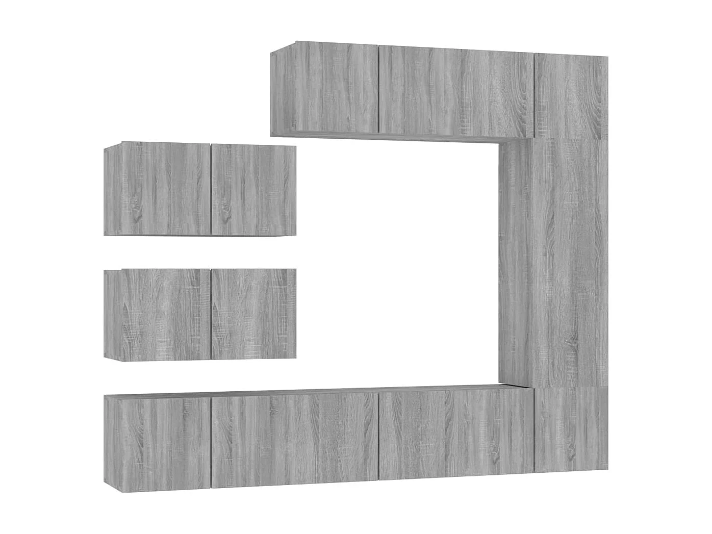 Ensemble de meubles TV | Bancs TV | Armoires TV 8 pcs Sonoma gris Bois d'ingénierie